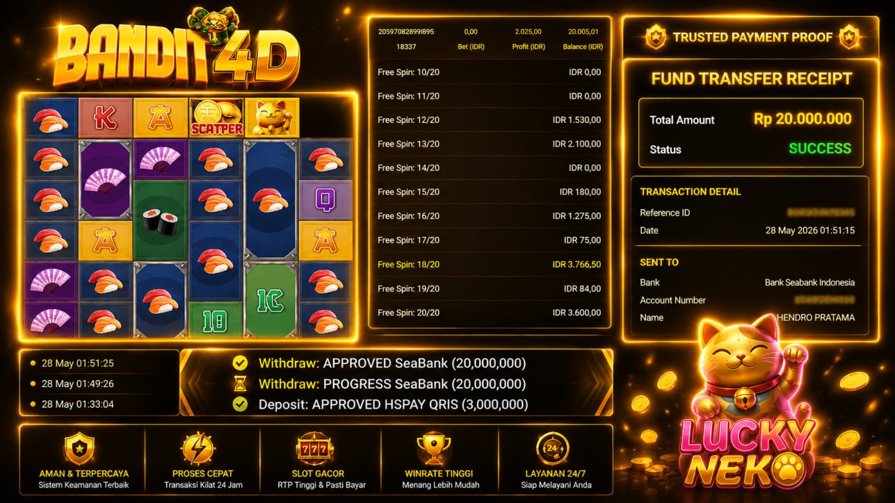 📌 SELAMAT KEPADA MEMBER DI BANDIT4D 📌

🎗AGEN SITUS TERPERCAYA

MENANG BERAPAPUN 