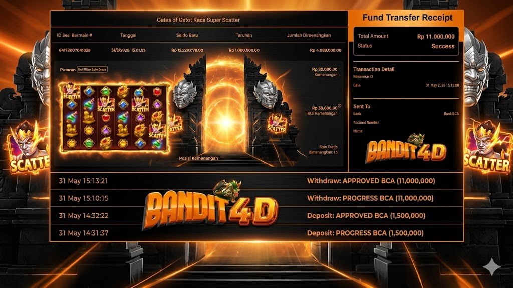 SELAMAT KEPADA MEMBER BANDIT4D
DEPOSIT : RP 1.500.000
WITHDRAW : RP 11.000.000
L