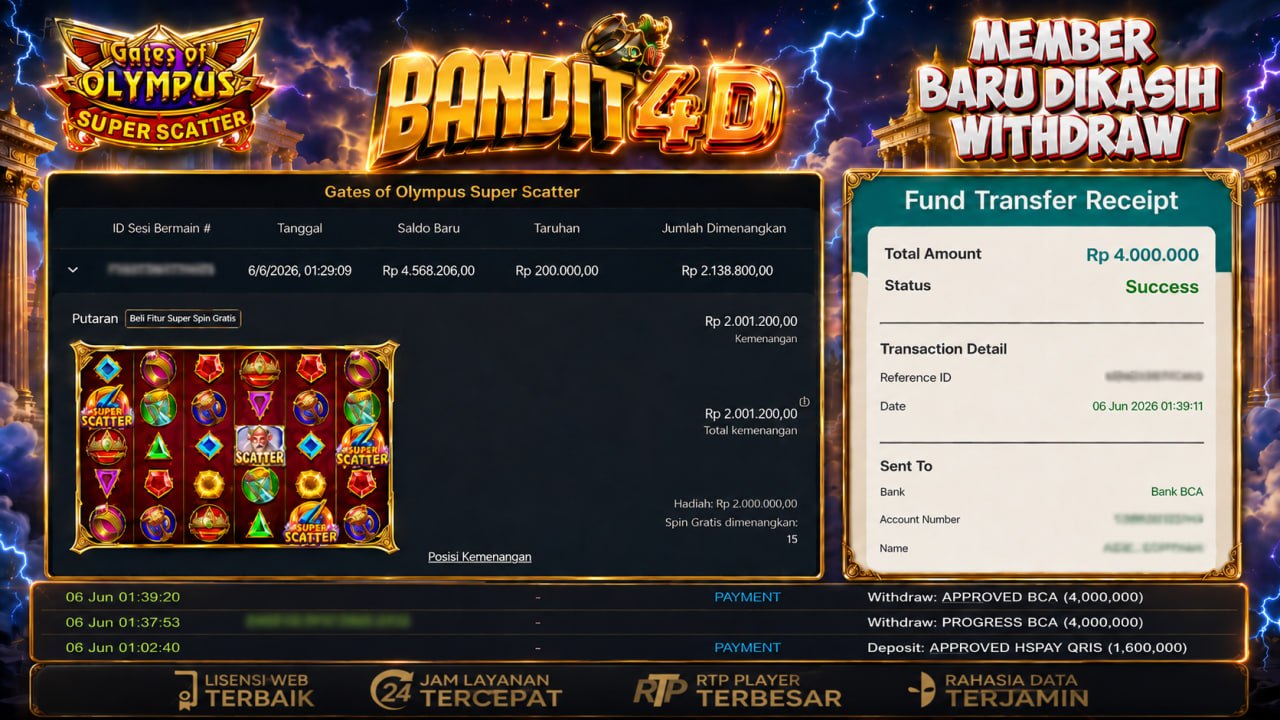 📌 SELAMAT KEPADA MEMBER DI BANDIT4D 📌

🎗AGEN SITUS TERPERCAYA

MENANG BERAPAPUN 