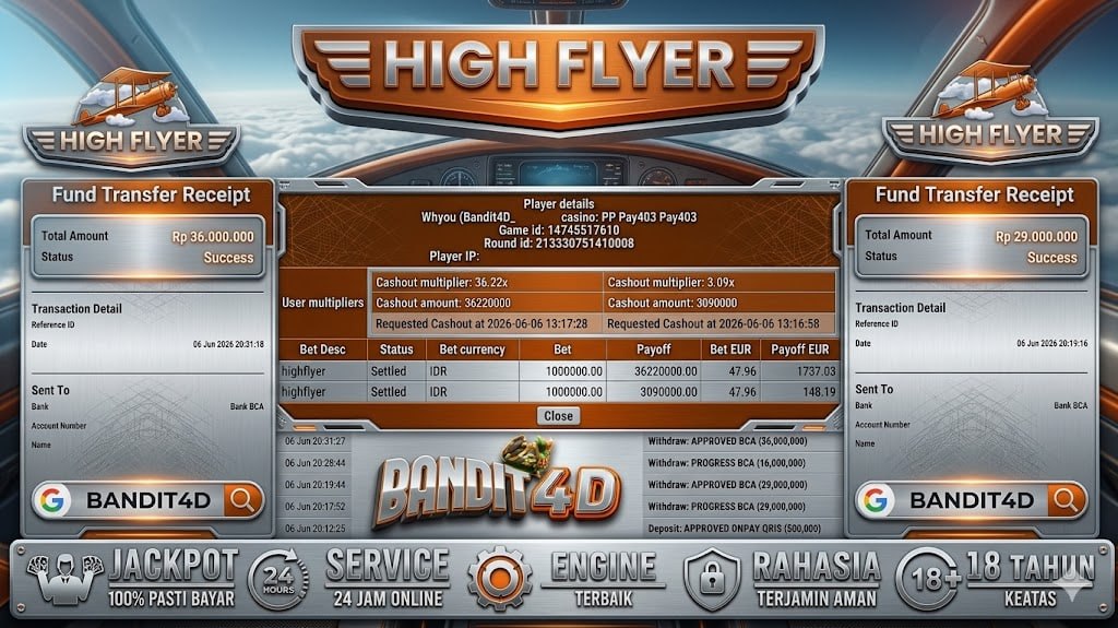 SELAMAT KEPADA MEMBER BANDIT4D
DEPOSIT : RP 500.000
WITHDRAW : RP 65.000.000
LIN