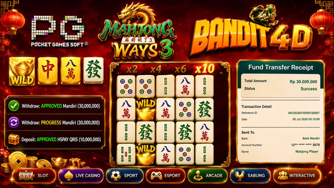 🔥SELAMAT KEPADA MEMBER BANDIT4D🔥
DEPOSIT : RP 10.000.000
WITHDRAW : RP 30.000.00