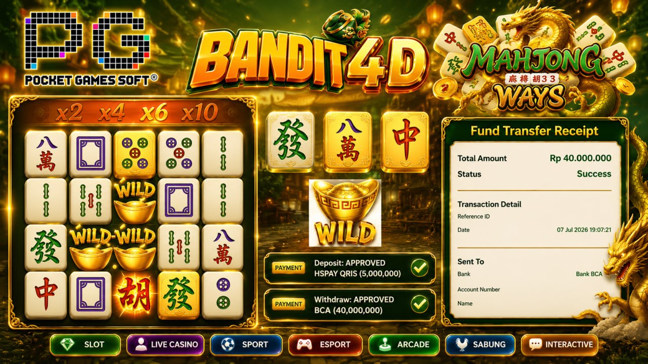 🔥SELAMAT KEPADA MEMBER BANDIT4D🔥
DEPOSIT : RP 5.000.000
WITHDRAW : RP 40.000.000