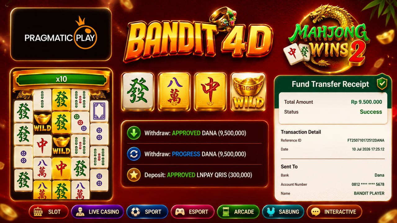 🔥SELAMAT KEPADA MEMBER BANDIT4D🔥
DEPOSIT : RP 300.000
WITHDRAW : RP 9.500.000
LI