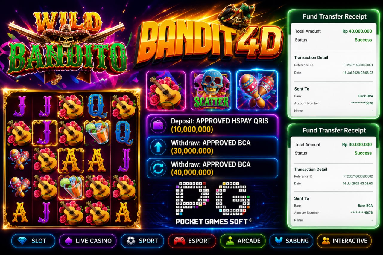 🔥SELAMAT KEPADA MEMBER BANDIT4D🔥
DEPOSIT : RP 10.000.000
WITHDRAW : RP 70.000.00