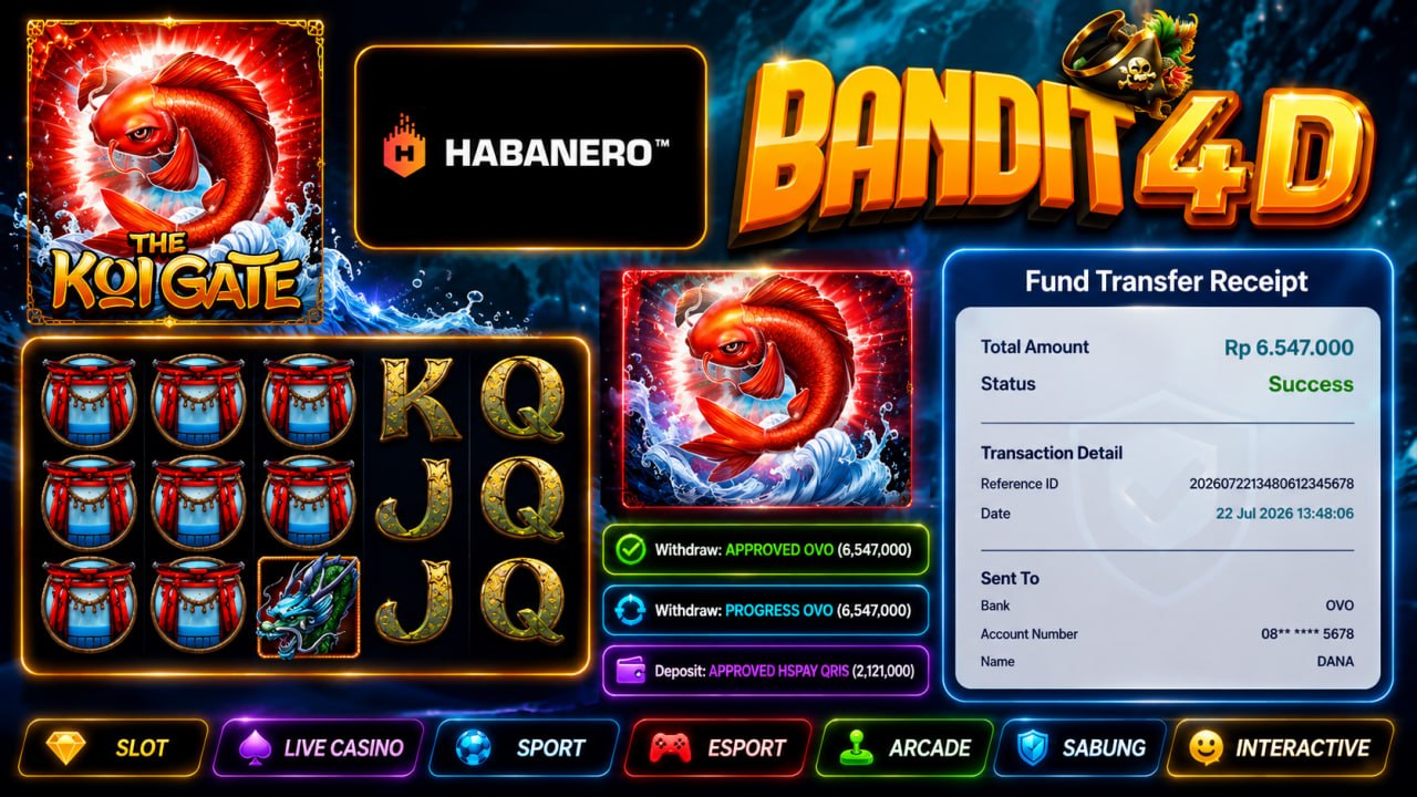 🔥SELAMAT KEPADA MEMBER BANDIT4D🔥
DEPOSIT : RP 2.121.000
WITHDRAW : RP 6.547.000
