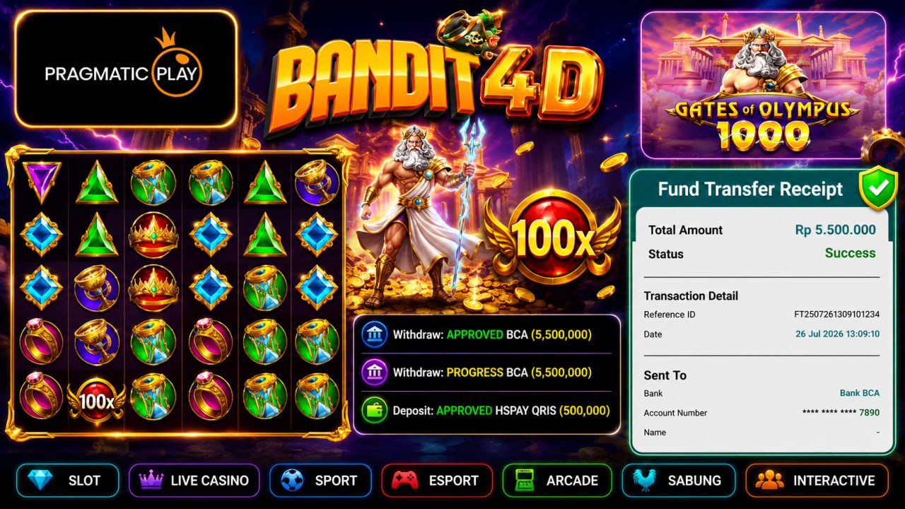 🔥SELAMAT KEPADA MEMBER BANDIT4D🔥
DEPOSIT : RP 500.000
WITHDRAW : RP 5.500.000
LI