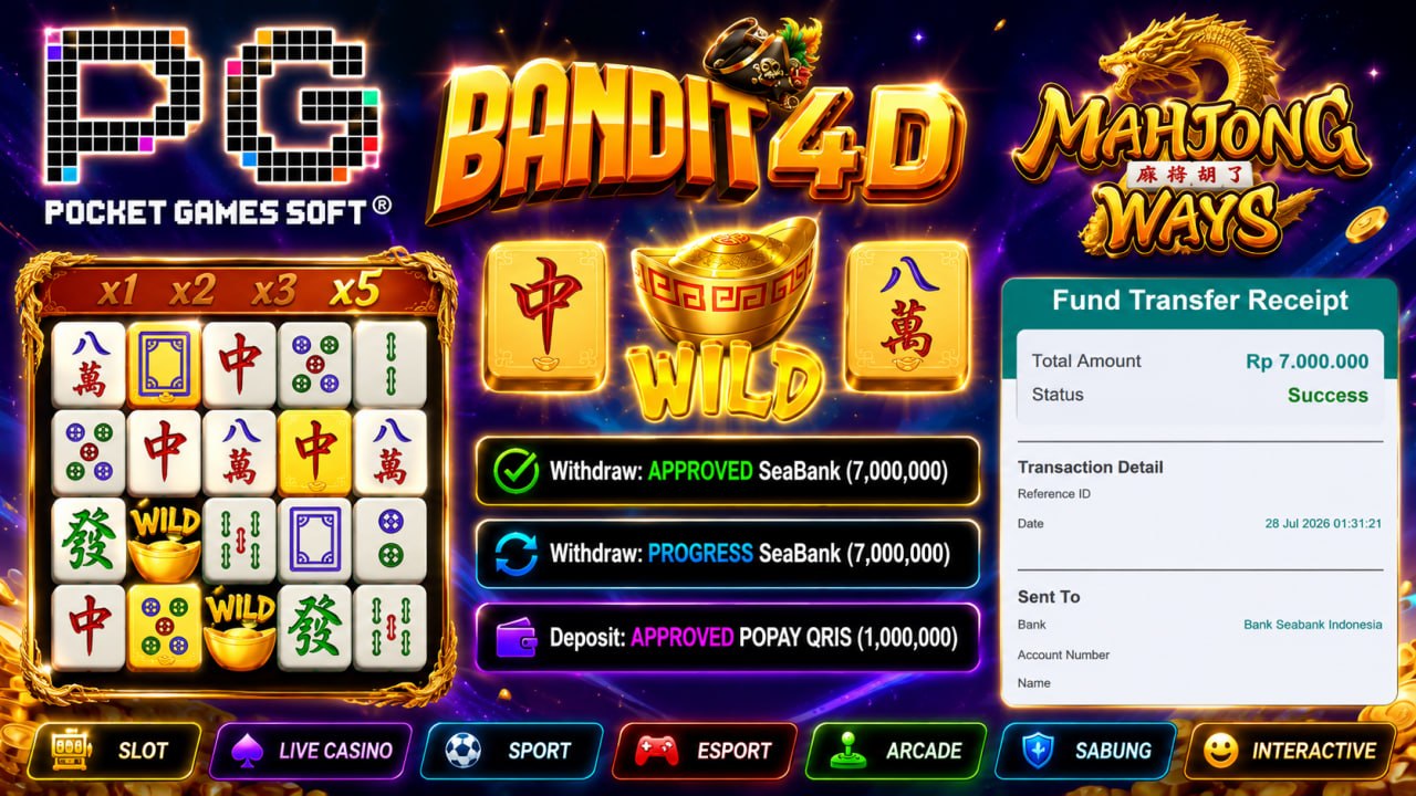 🔥SELAMAT KEPADA MEMBER BANDIT4D🔥
DEPOSIT : RP 1.000.000
WITHDRAW : RP 7.000.000
