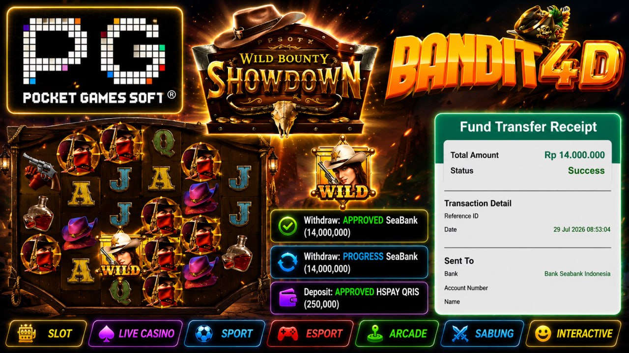 🔥SELAMAT KEPADA MEMBER BANDIT4D🔥
DEPOSIT : RP 250.000
WITHDRAW : RP 14.000.000
L