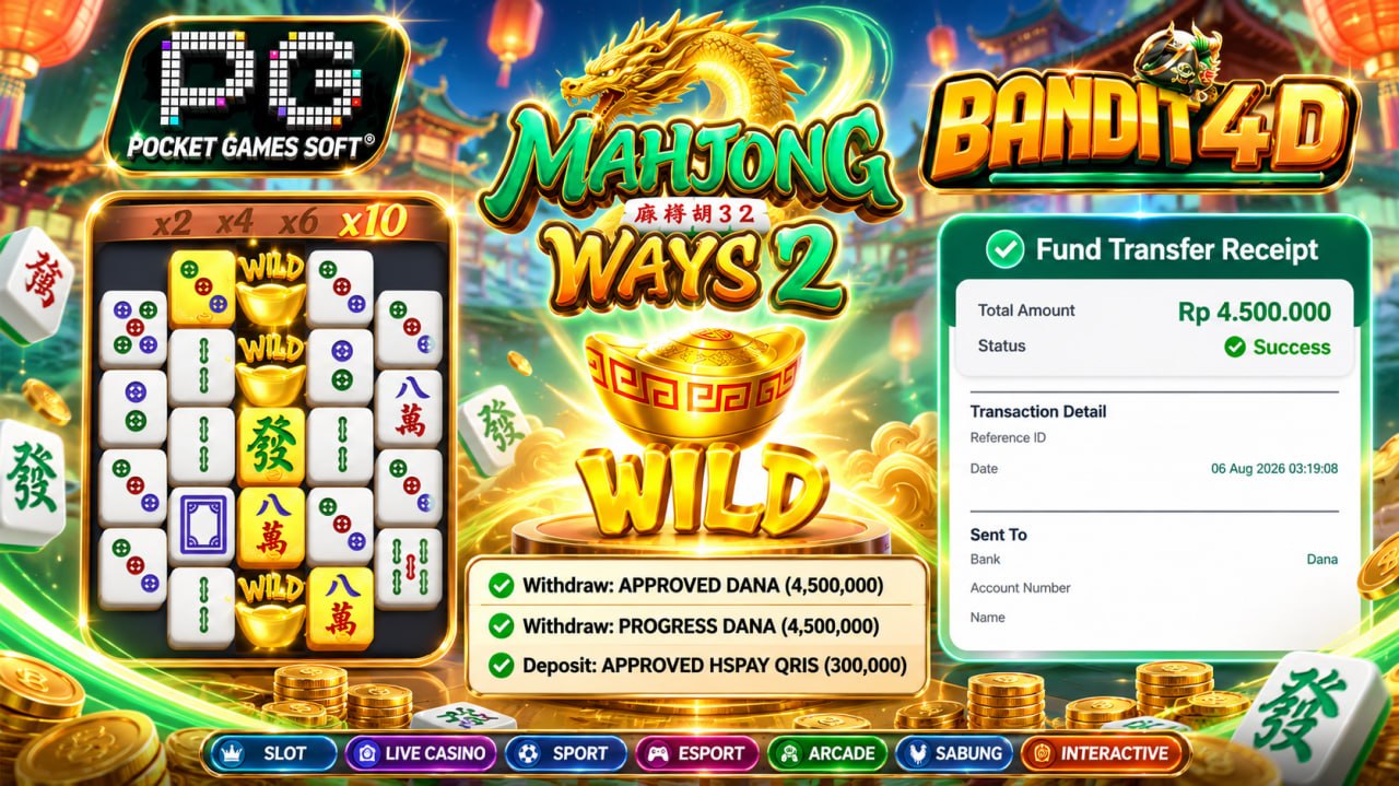 🔥SELAMAT KEPADA MEMBER BANDIT4D🔥
DEPOSIT : RP 300.000
WITHDRAW : RP 4.500.000
LI