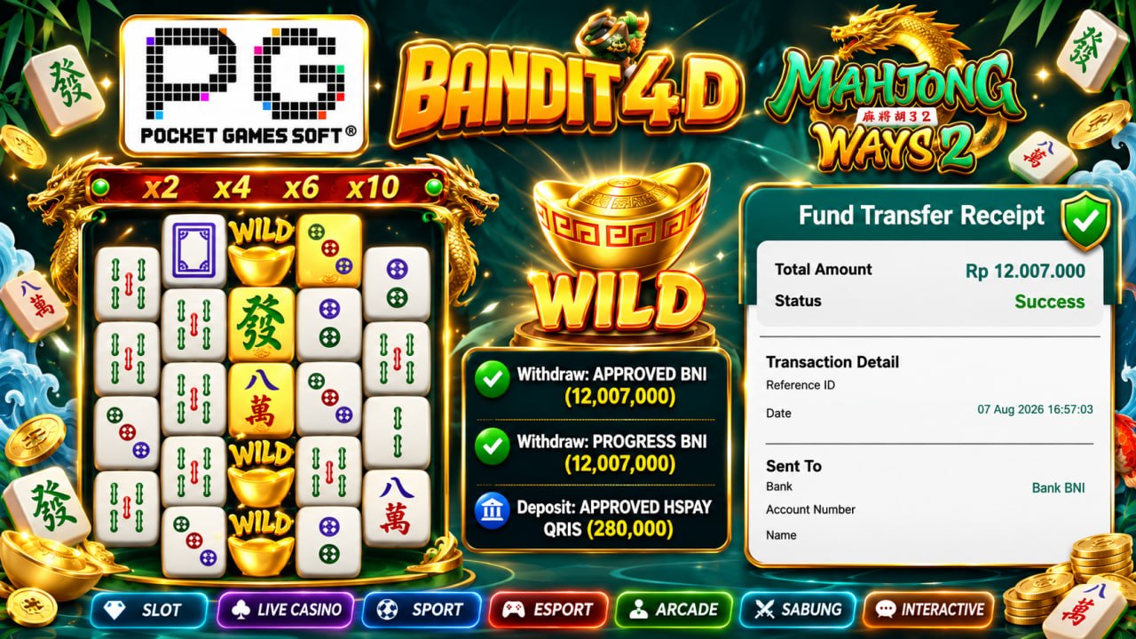 🔥SELAMAT KEPADA MEMBER BANDIT4D🔥
DEPOSIT : RP 280.000
WITHDRAW : RP 12.007.000
L