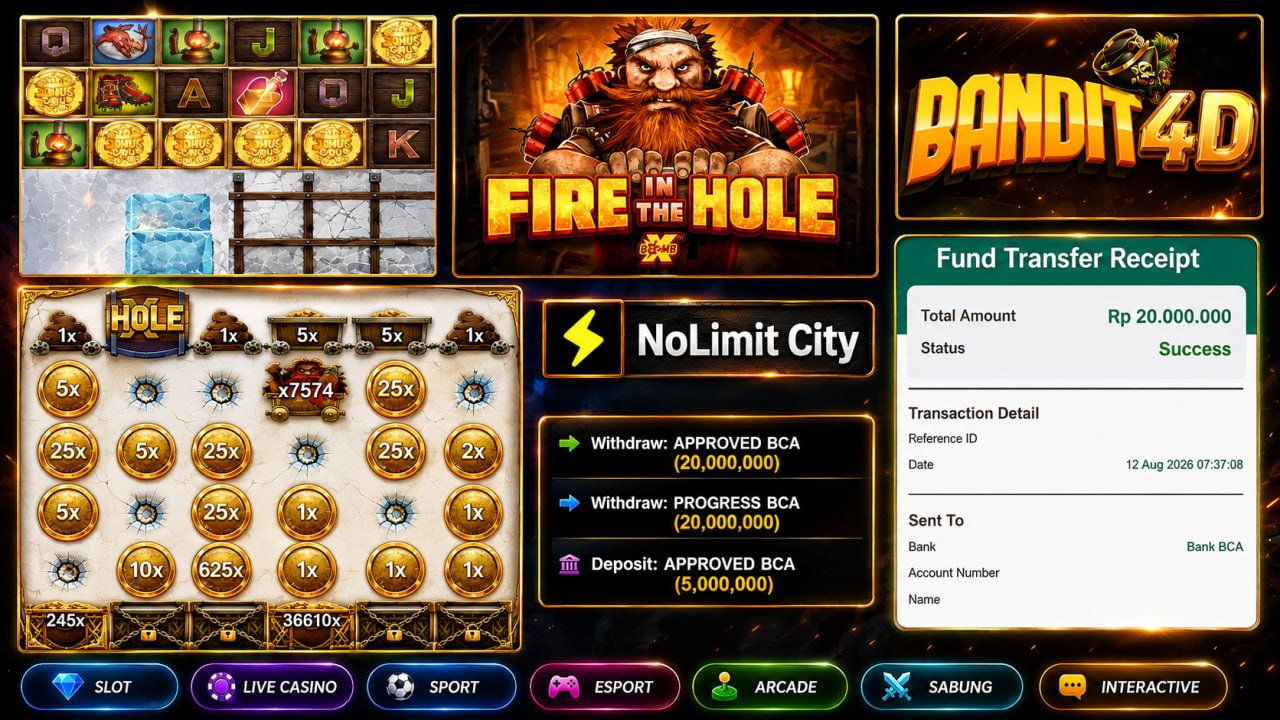 🔥 SELAMAT KEPADA MEMBER BANDIT4D 🔥
DEPOSIT : RP 5.000.000
WITHDRAW : RP 20.000.0
