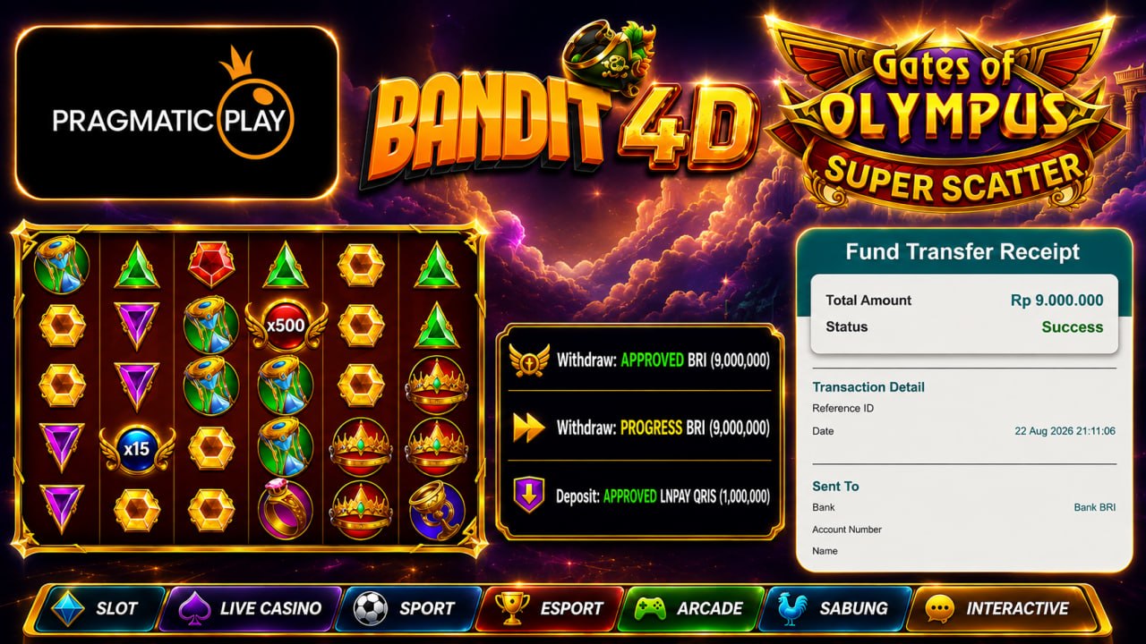 🔥SELAMAT KEPADA MEMBER BANDIT4D🔥
DEPOSIT : RP 1.000.000
WITHDRAW : RP 9.000.000
