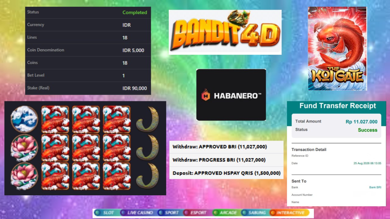 🔥SELAMAT KEPADA MEMBER BANDIT4D🔥
DEPOSIT : RP 1.500.000
WITHDRAW : RP 11.027.000
