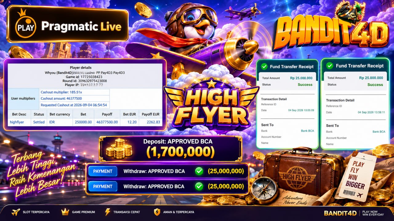 🔥SELAMAT KEPADA MEMBER BANDIT4D🔥
DEPOSIT : RP 1.700.000
WITHDRAW : RP 50.000.000