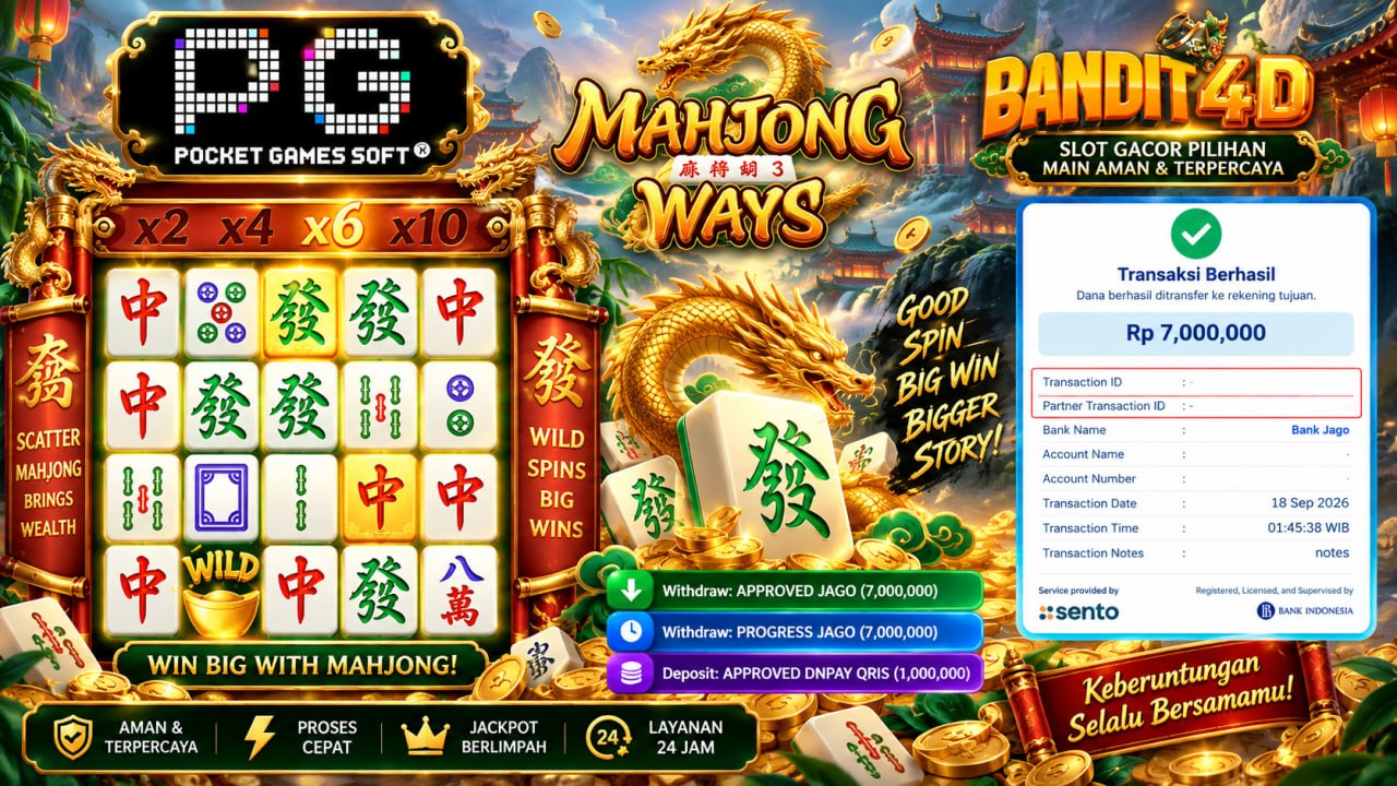 🔥SELAMAT KEPADA MEMBER BANDIT4D🔥
DEPOSIT : RP 1.000.000
WITHDRAW : RP 7.000.000

