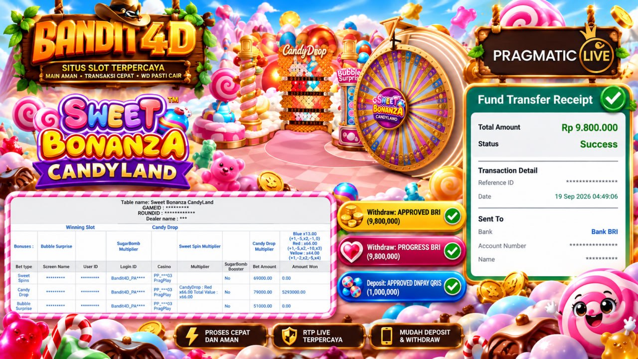 🔥SELAMAT KEPADA MEMBER BANDIT4D🔥
DEPOSIT : RP 1.000.000
WITHDRAW : RP 9.800.000
