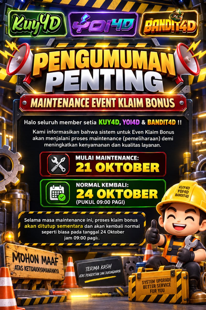 📢 PENGUMUMAN PENTING: MAINTENANCE EVENT KLAIM BONUS 📢 Halo seluruh member setia 
